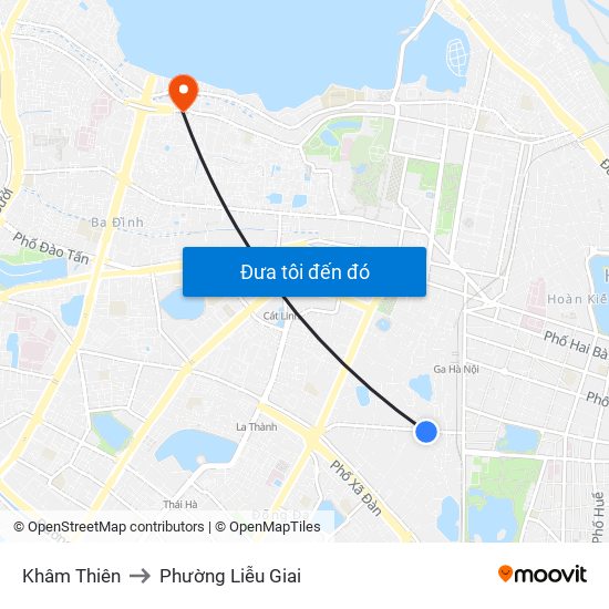 Khâm Thiên to Phường Liễu Giai map