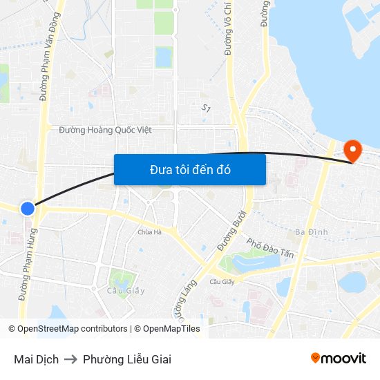 Mai Dịch to Phường Liễu Giai map