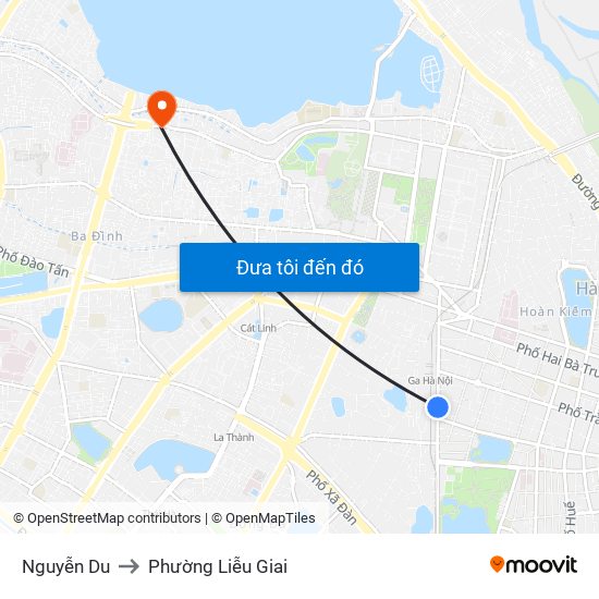 Nguyễn Du to Phường Liễu Giai map