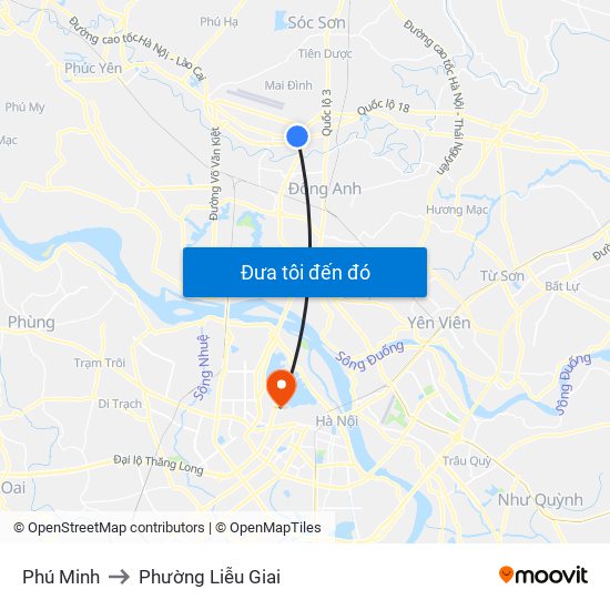 Phú Minh to Phường Liễu Giai map