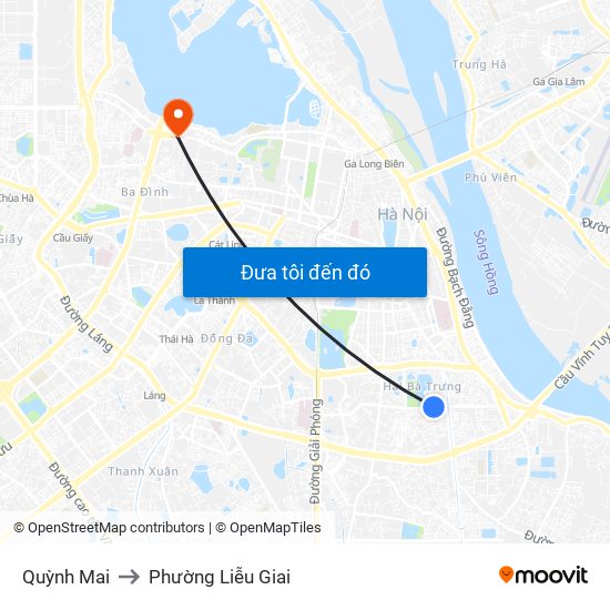 Quỳnh Mai to Phường Liễu Giai map