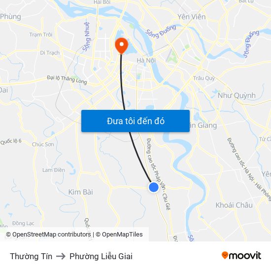 Thường Tín to Phường Liễu Giai map