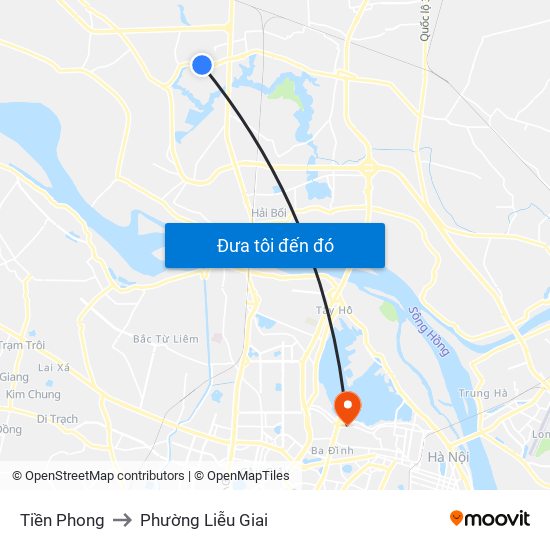 Tiền Phong to Phường Liễu Giai map