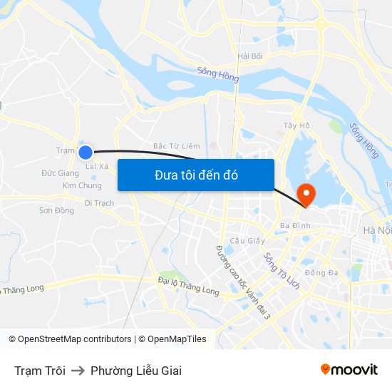 Trạm Trôi to Phường Liễu Giai map