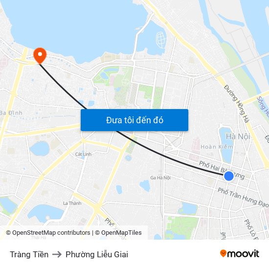 Tràng Tiền to Phường Liễu Giai map