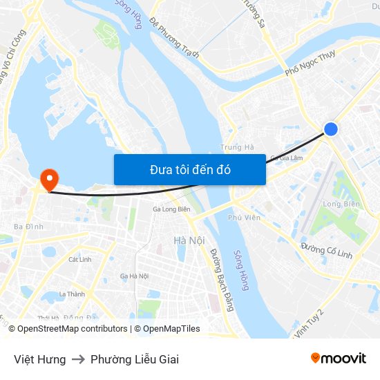 Việt Hưng to Phường Liễu Giai map