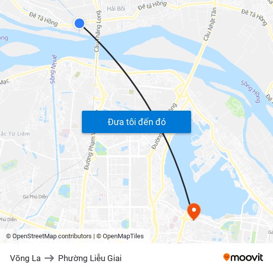 Võng La to Phường Liễu Giai map