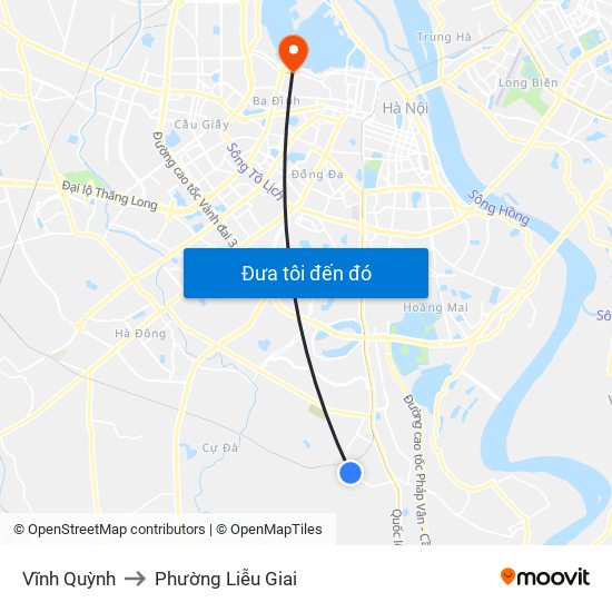 Vĩnh Quỳnh to Phường Liễu Giai map