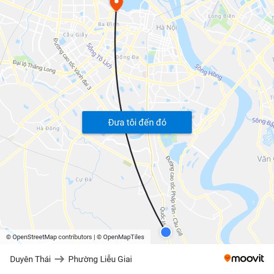 Duyên Thái to Phường Liễu Giai map