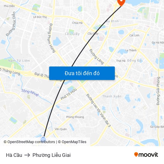 Hà Cầu to Phường Liễu Giai map