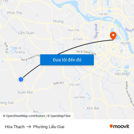 Hòa Thạch to Phường Liễu Giai map