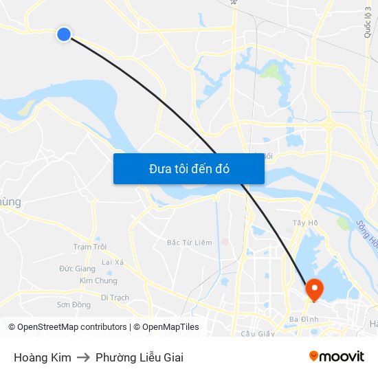 Hoàng Kim to Phường Liễu Giai map
