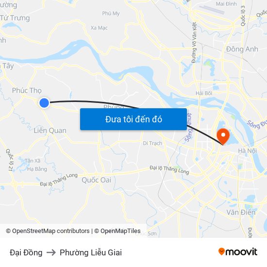 Đại Đồng to Phường Liễu Giai map
