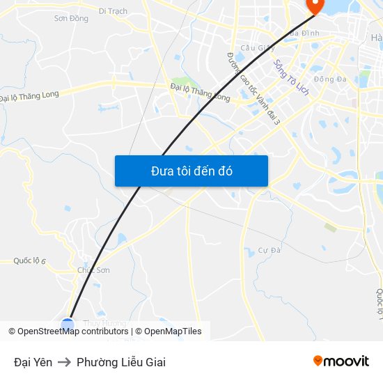 Đại Yên to Phường Liễu Giai map