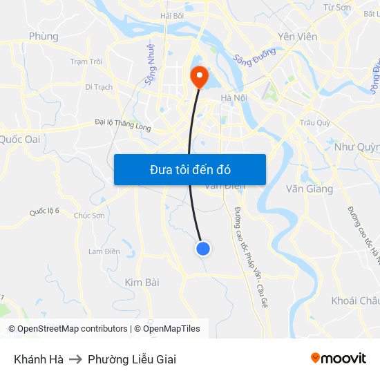 Khánh Hà to Phường Liễu Giai map