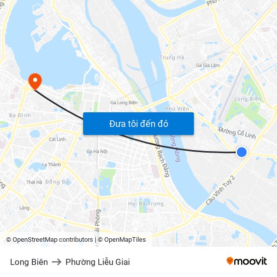 Long Biên to Phường Liễu Giai map