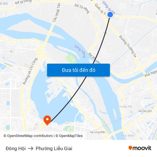 Đông Hội to Phường Liễu Giai map