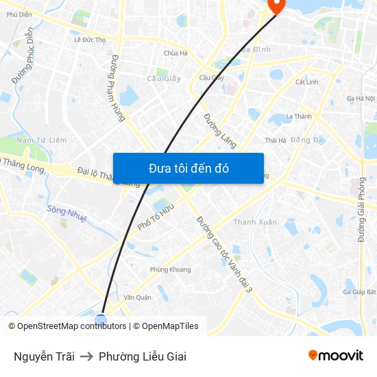 Nguyễn Trãi to Phường Liễu Giai map