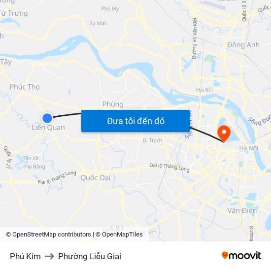 Phú Kim to Phường Liễu Giai map