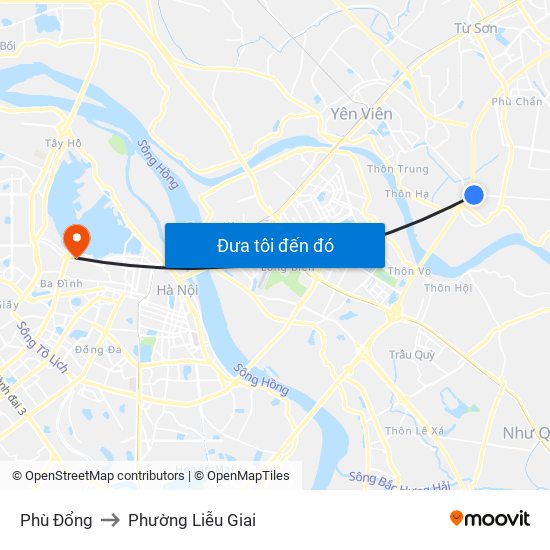 Phù Đổng to Phường Liễu Giai map