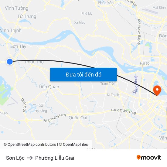 Sơn Lộc to Phường Liễu Giai map