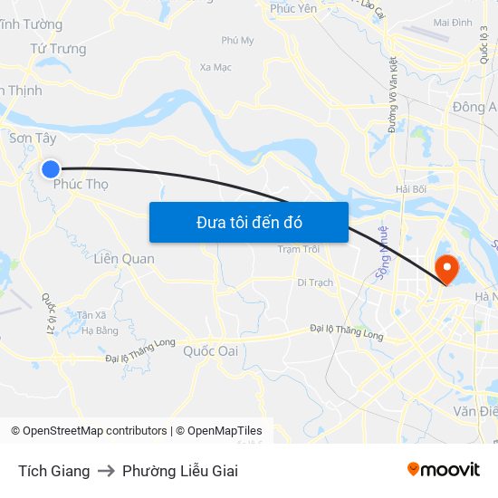 Tích Giang to Phường Liễu Giai map