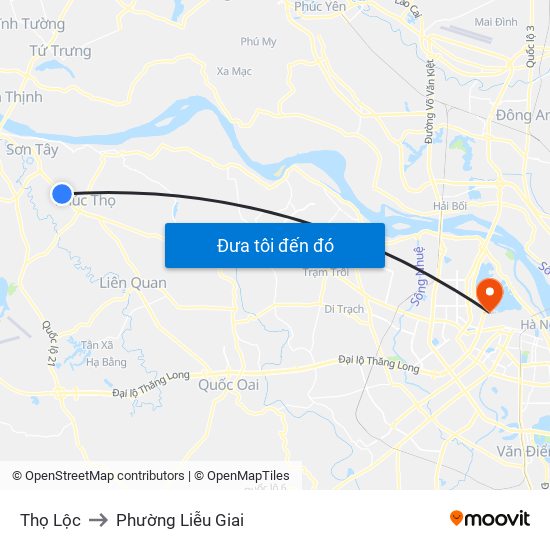 Thọ Lộc to Phường Liễu Giai map