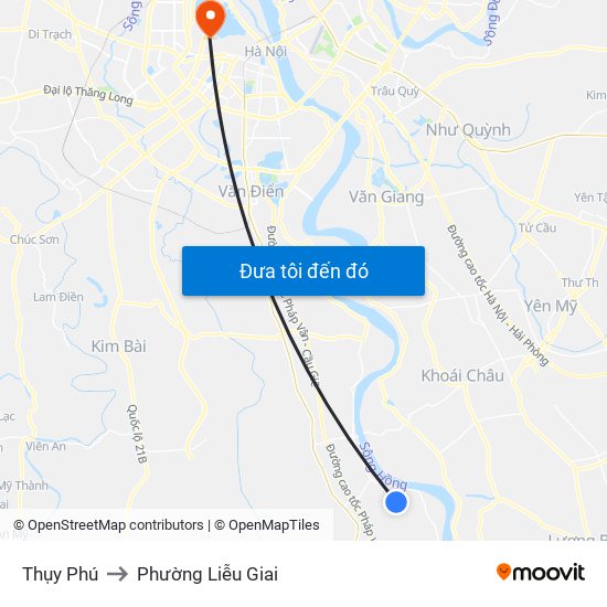 Thụy Phú to Phường Liễu Giai map