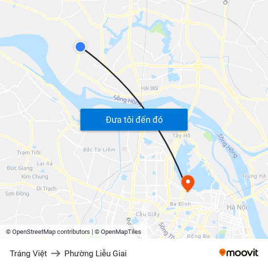 Tráng Việt to Phường Liễu Giai map