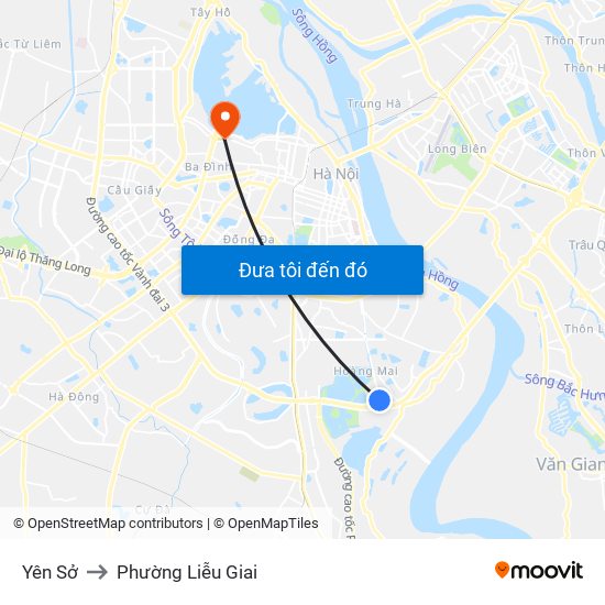 Yên Sở to Phường Liễu Giai map