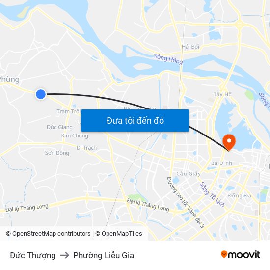 Đức Thượng to Phường Liễu Giai map