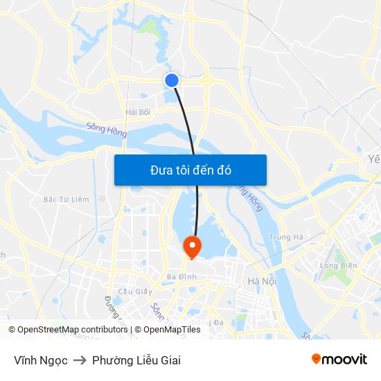 Vĩnh Ngọc to Phường Liễu Giai map