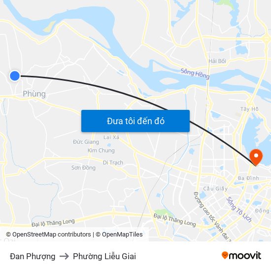 Đan Phượng to Phường Liễu Giai map