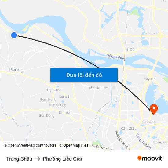 Trung Châu to Phường Liễu Giai map