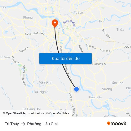 Tri Thủy to Phường Liễu Giai map