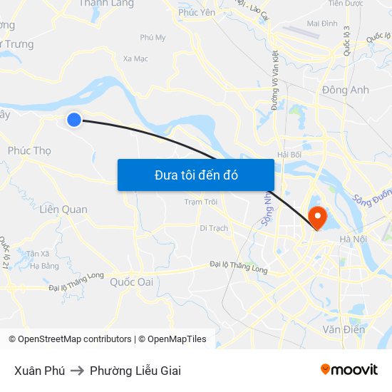 Xuân Phú to Phường Liễu Giai map