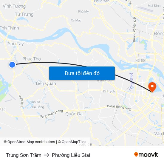 Trung Sơn Trầm to Phường Liễu Giai map