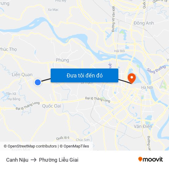 Canh Nậu to Phường Liễu Giai map