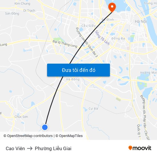 Cao Viên to Phường Liễu Giai map