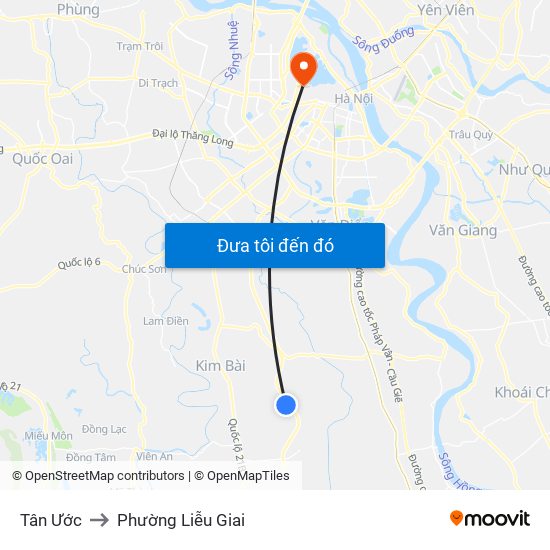 Tân Ước to Phường Liễu Giai map