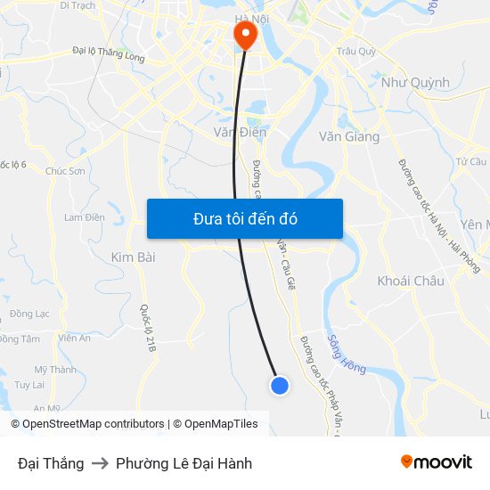 Đại Thắng to Phường Lê Đại Hành map