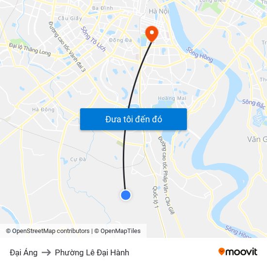 Đại Áng to Phường Lê Đại Hành map