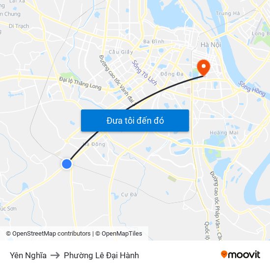 Yên Nghĩa to Phường Lê Đại Hành map