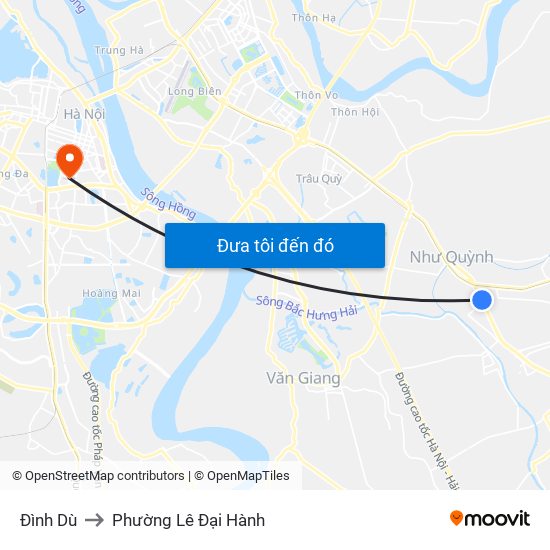 Đình Dù to Phường Lê Đại Hành map