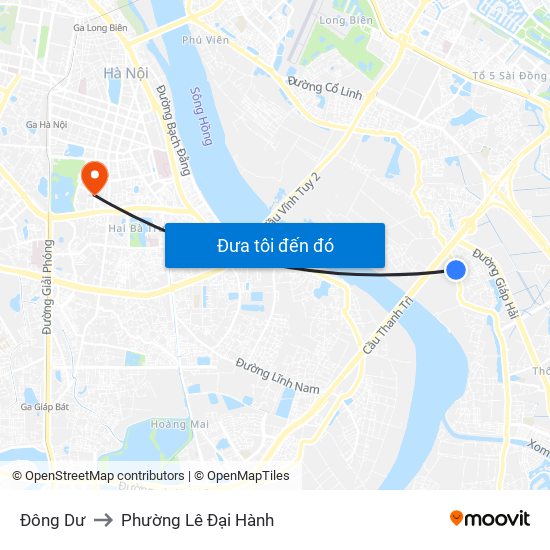 Đông Dư to Phường Lê Đại Hành map