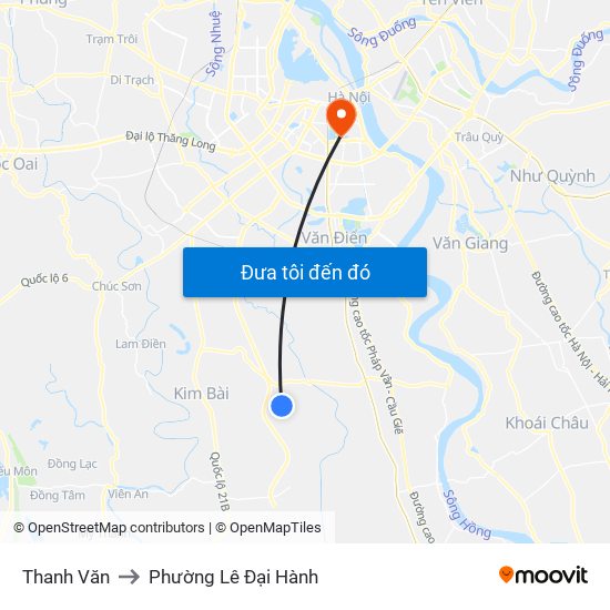 Thanh Văn to Phường Lê Đại Hành map
