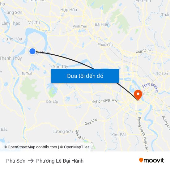 Phú Sơn to Phường Lê Đại Hành map