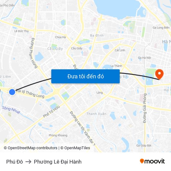 Phú Đô to Phường Lê Đại Hành map