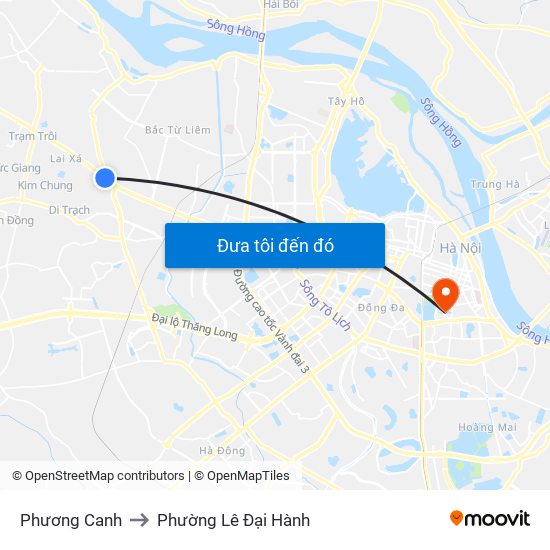 Phương Canh to Phường Lê Đại Hành map