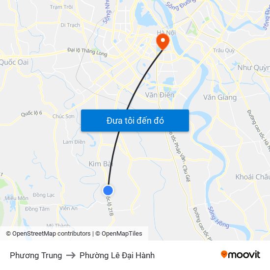 Phương Trung to Phường Lê Đại Hành map